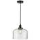 Bell 12" Matte Black Mini Pendant w/ Clear Shade