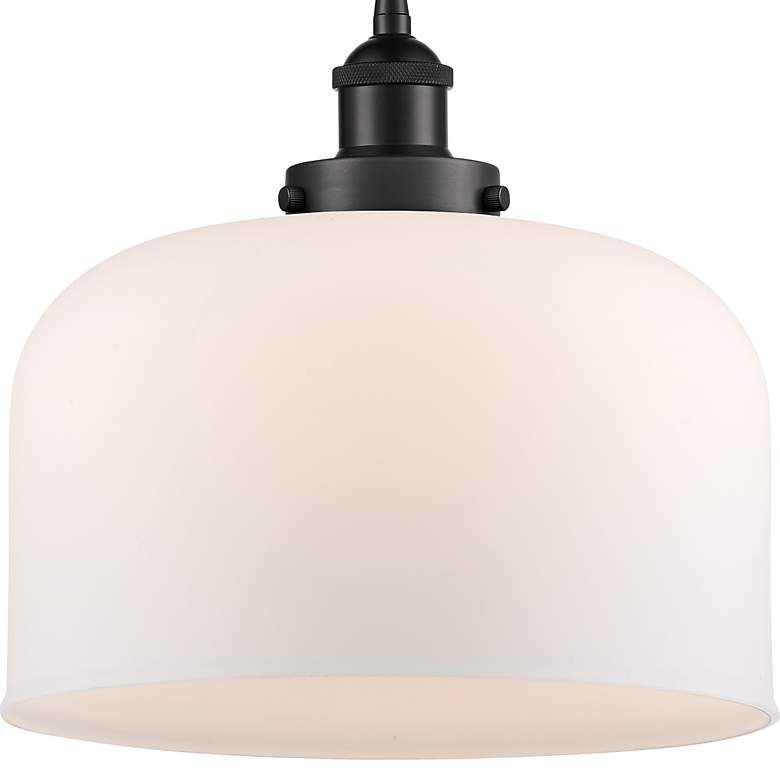 Image 2 Bell 12" Matte Black Mini Pendant w/ Matte White Shade more views