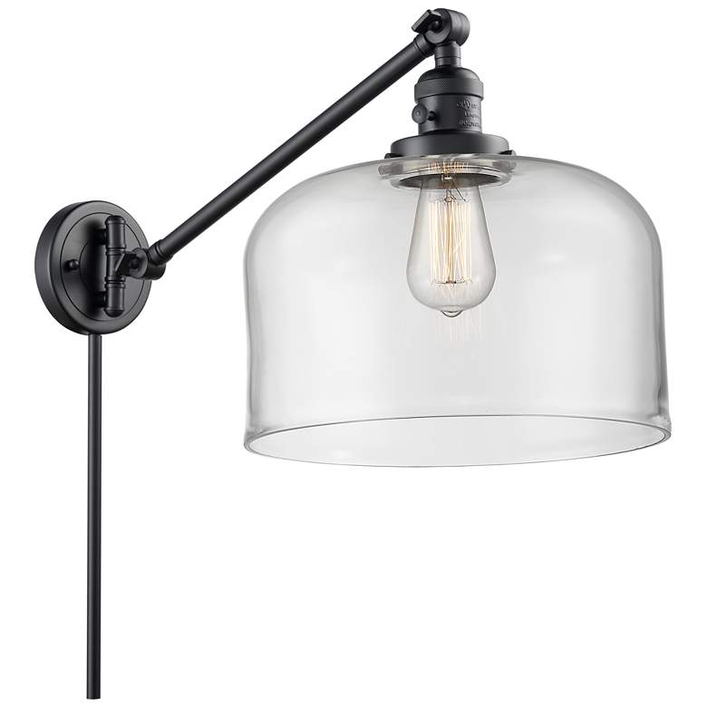 Image 1 Bell 12" Matte Black Swing Arm w/ Clear Shade