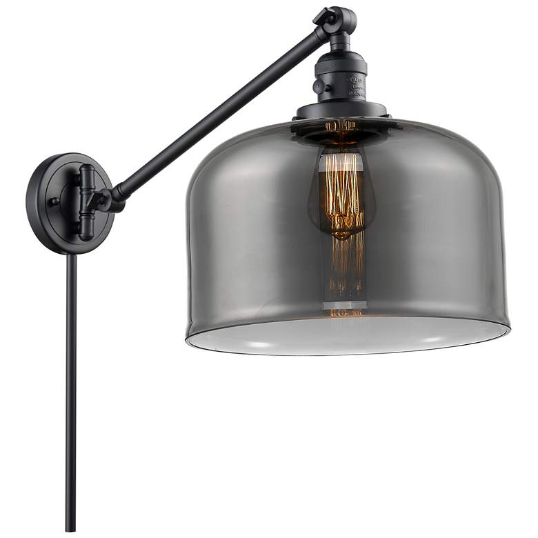 Image 1 Bell 12" Matte Black Swing Arm w/ Plated Smoke Shade
