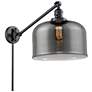Bell 12" Matte Black Swing Arm w/ Plated Smoke Shade