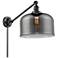 Bell 12" Matte Black Swing Arm w/ Plated Smoke Shade