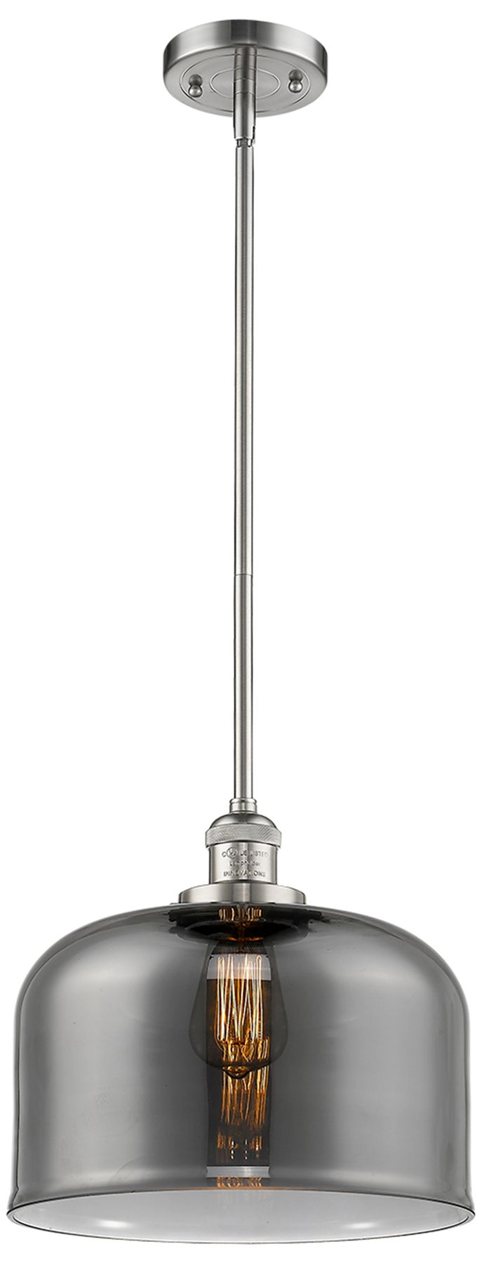 Image 5 Bell 12" Matte Black Swing Arm w/ Plated Smoke Shade more views