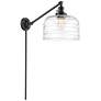 Bell 12" Oil Rubbed Bronze LED Swing Arm With Clear Deco Swirl Shade