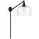 Bell 12" Oil Rubbed Bronze LED Swing Arm With Clear Deco Swirl Shade