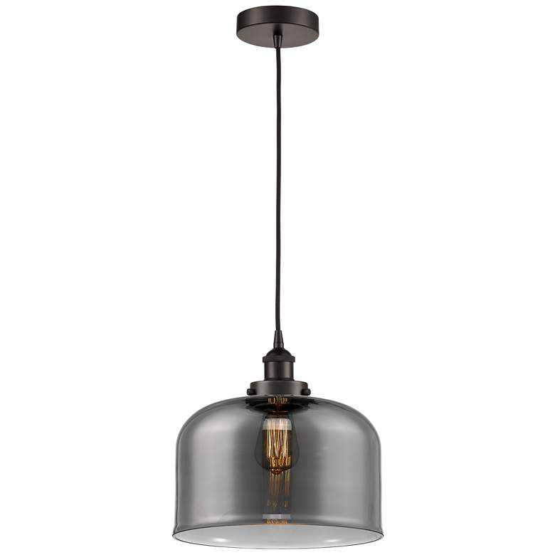 Image 1 Bell 12" Oil Rubbed Bronze Mini Pendant w/ Plated Smoke Shade