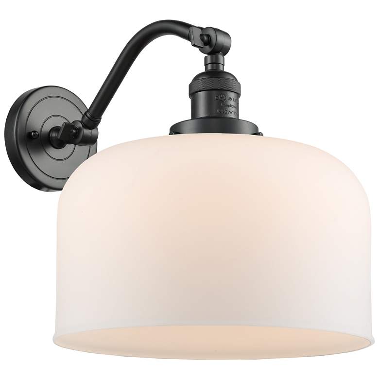 Image 1 Bell 12" Oil Rubbed Bronze Sconce w/ Matte White Shade