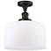Bell 12" Oil Rubbed Bronze Semi Flush Mount w/ Matte White Shade