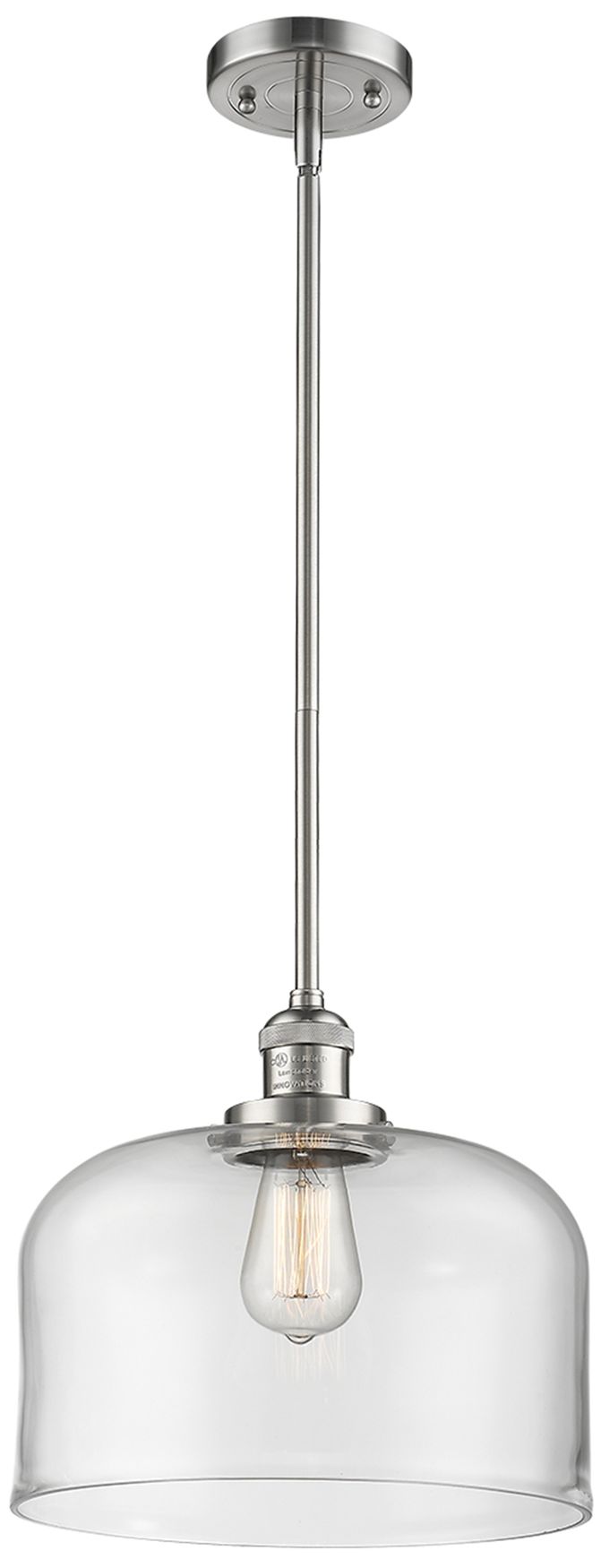 Image 3 Bell 12" Oil Rubbed Bronze Stem Hung Mini Pendant w/ Clear Shade more views