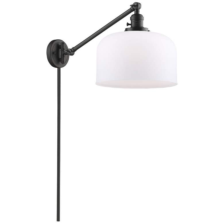 Image 1 Bell 12" Oil Rubbed Bronze Swing Arm w/ Matte White Shade