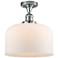 Bell 12" Polished Chrome Semi Flush Mount w/ Matte White Shade