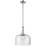 Bell 12" Polished Chrome Stem Hung Mini Pendant w/ Clear Shade