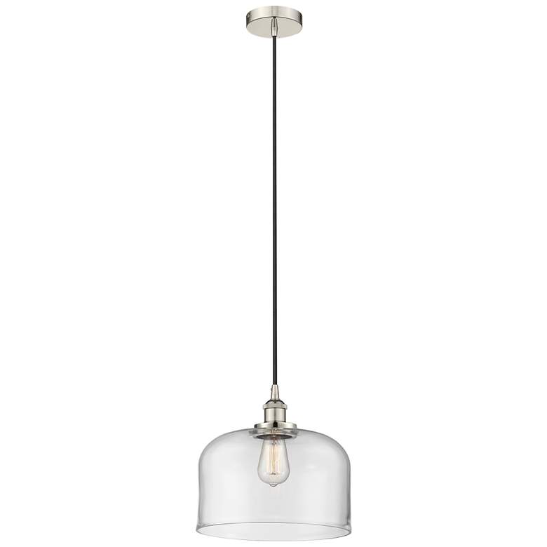 Image 1 Bell 12" Polished Nickel Mini Pendant w/ Clear Shade