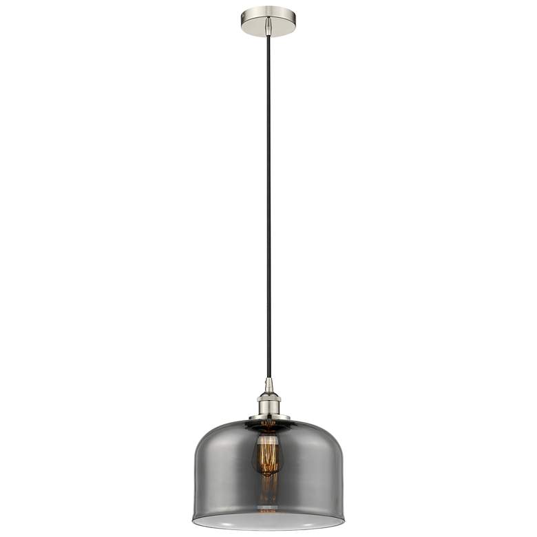 Image 1 Bell 12" Polished Nickel Mini Pendant w/ Plated Smoke Shade