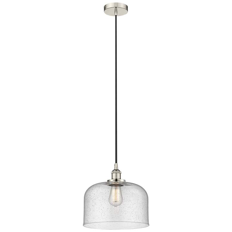 Image 1 Bell 12" Polished Nickel Mini Pendant w/ Seedy Shade
