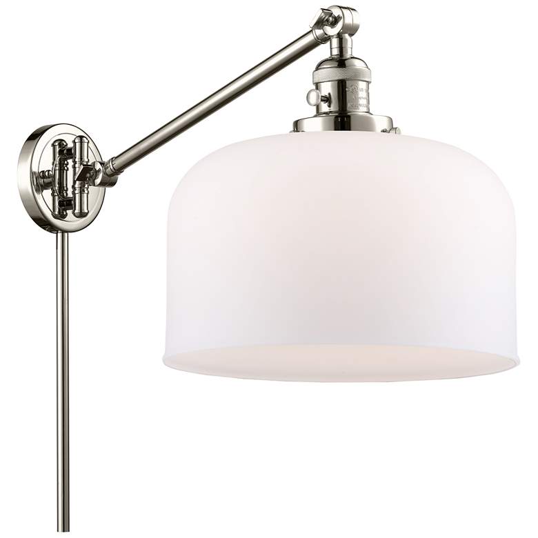 Image 1 Bell 12" Polished Nickel Swing Arm w/ Matte White Shade