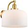 Bell 12" Satin Gold Sconce w/ Matte White Shade