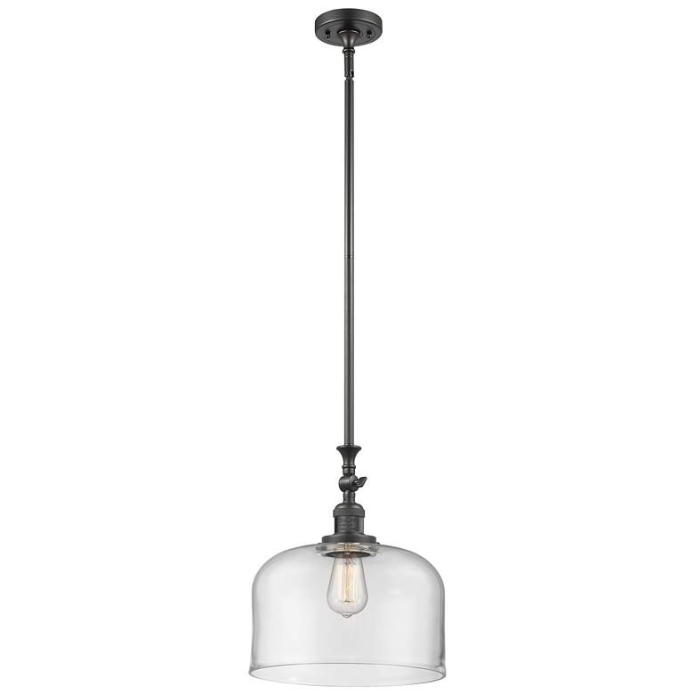 Image 1 Bell 12" Stem Hung LED Mini Pendant - Oil Rubbed Bronze - Clear Shade