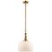 Bell 12" Wide Brushed Brass Stem Hung Tiltable Mini Pendant w/ White S