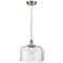 Bell 12" Wide Brushed Satin Nickel Mini Pendant