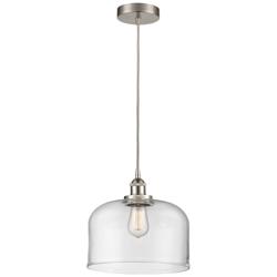 Bell 12" Wide Brushed Satin Nickel Mini Pendant