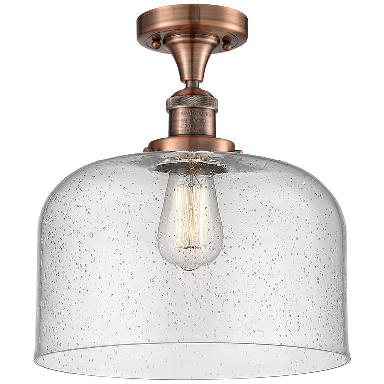 Image 1 Bell 12" Wide Copper Semi Flush Mount w/ Seedy Shade