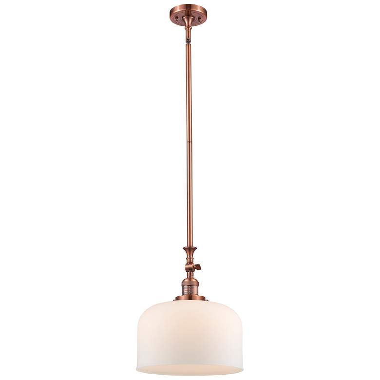 Image 1 Bell 12" Wide Copper Stem Hung Tiltable Mini Pendant w/ Matte White Sh
