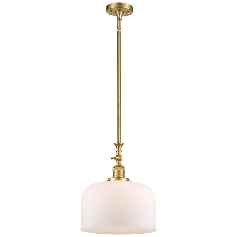 Image 1 Bell 12" Wide Gold Stem Hung Tiltable Mini Pendant w/ Matte White Shad