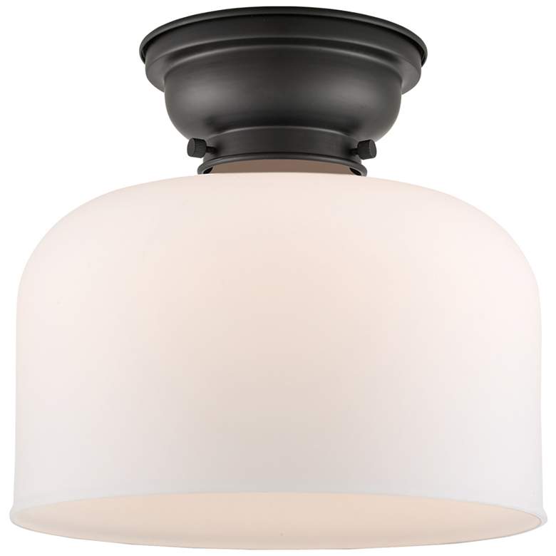 Image 1 Bell 12" Wide Matte Black LED Ceiling Light