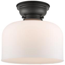 Bell 12" Wide Matte Black LED Ceiling Light