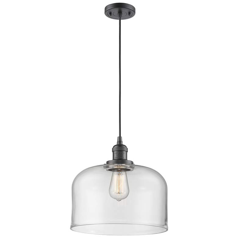 Image 1 Bell 12" Wide Oil-Rubbed Bronze Mini Pendant w/ Clear Glass