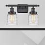 1_Bell 12"H Matte Black 2-Light Wall Sconce with Clear Glass