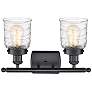 3_Bell 12"H Matte Black 2-Light Wall Sconce with Clear Glass more views