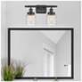 4_Bell 12"H Matte Black 2-Light Wall Sconce with Clear Glass more views