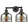 Bell 12"H Oil-Rubbed Bronze Silver Glass 2-Light Wall Sconce