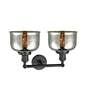 3_Bell 12"H Oil-Rubbed Bronze Silver Glass 2-Light Wall Sconce more views