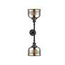 4_Bell 12"H Oil-Rubbed Bronze Silver Glass 2-Light Wall Sconce more views