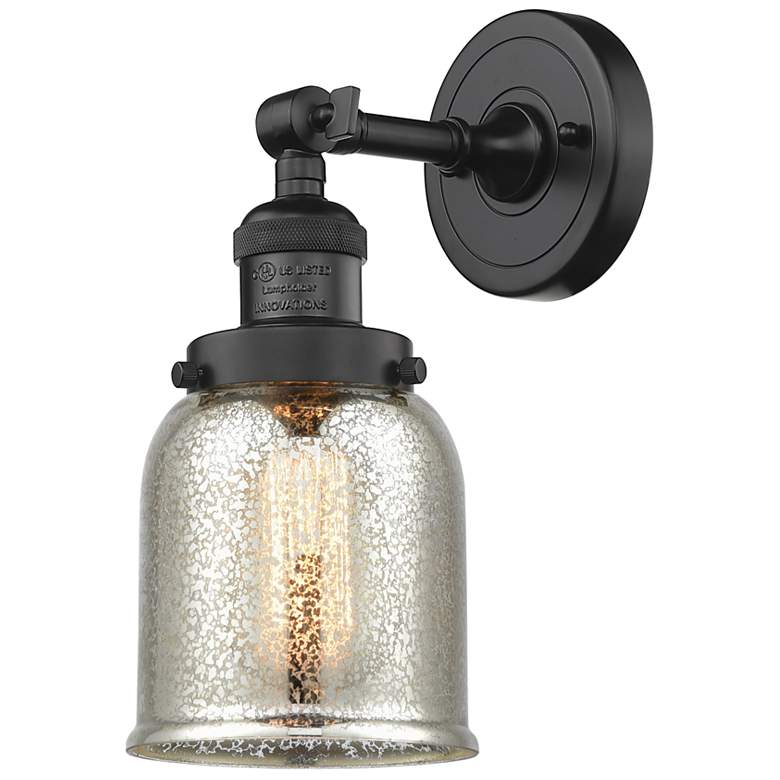 Image 1 Bell 12"H Oil-Rubbed Bronze Wall Sconce with Mercury Glass