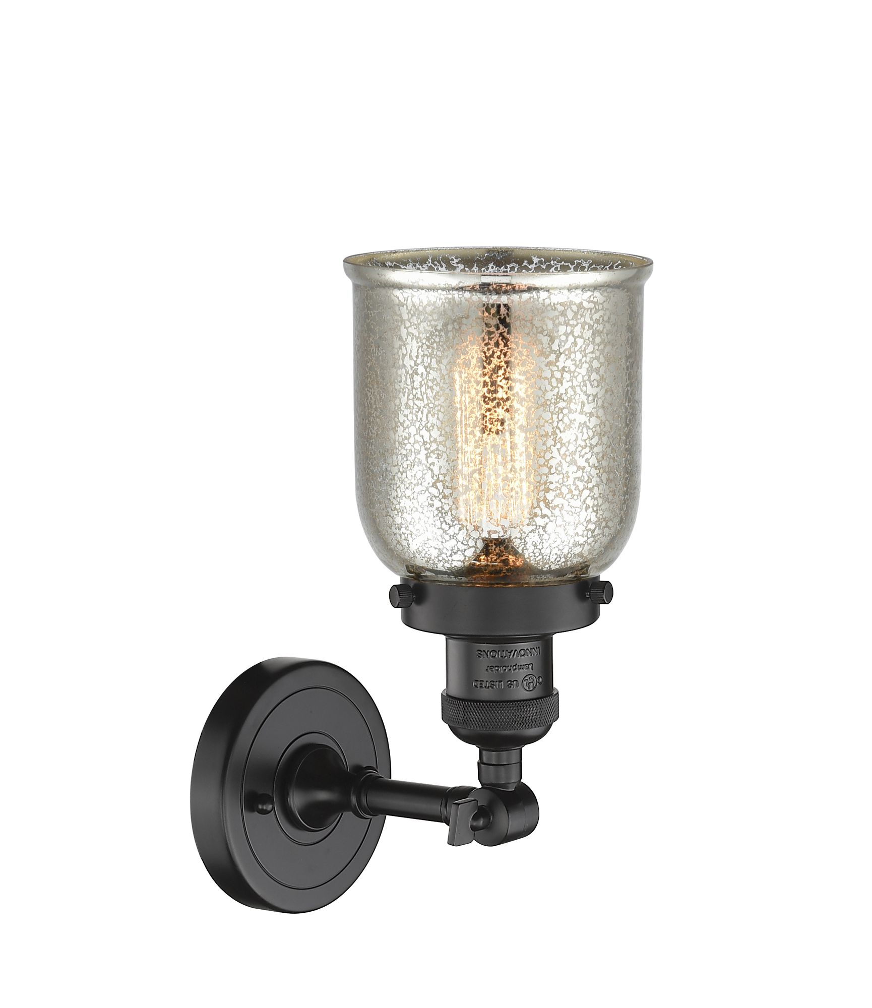 Image 3 Bell 12"H Oil-Rubbed Bronze Wall Sconce with Mercury Glass more views