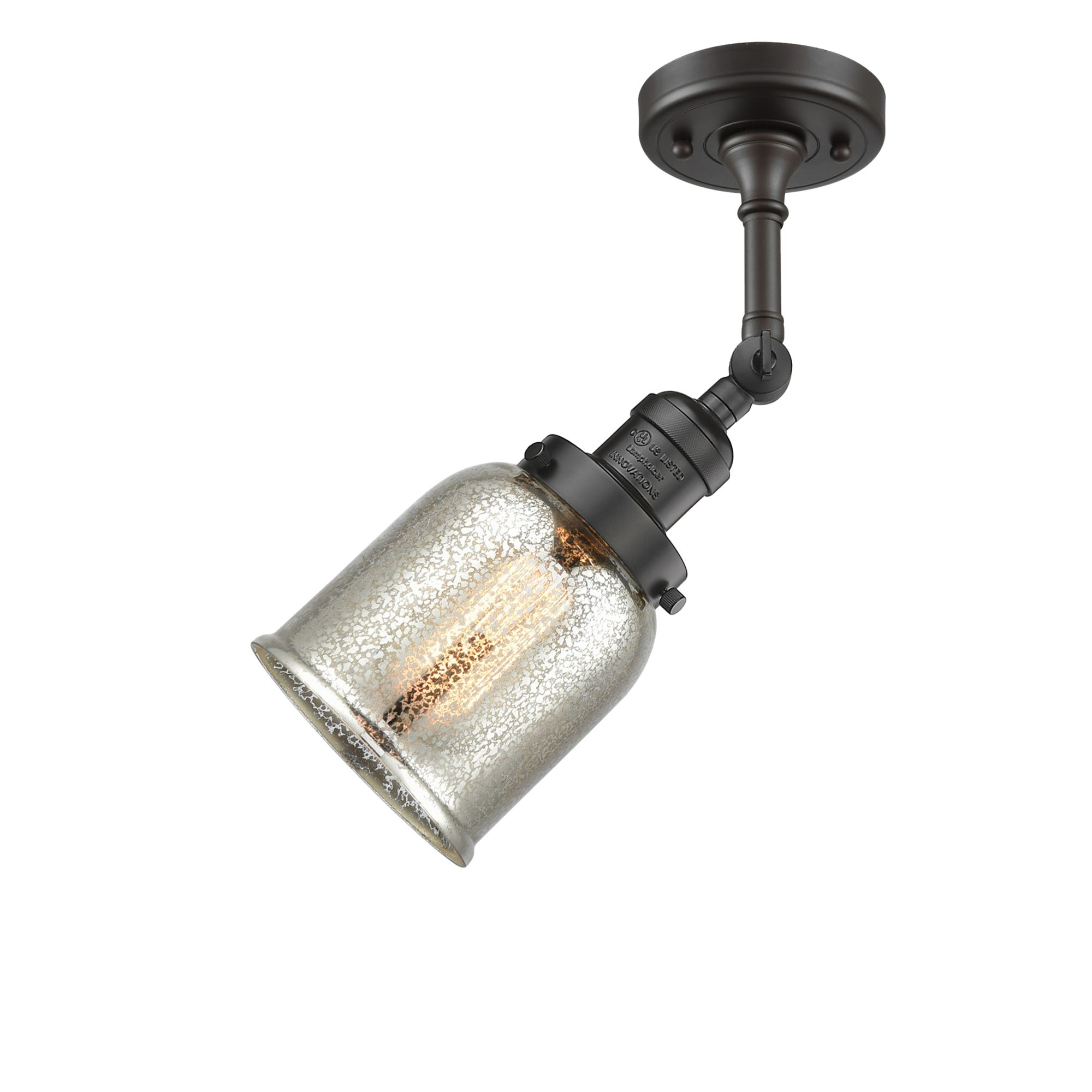 Image 5 Bell 12"H Oil-Rubbed Bronze Wall Sconce with Mercury Glass more views