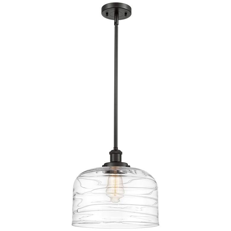 Image 1 Bell 12"W Oil-Rubbed Bronze LED Mini Pendant w/ Clear Glass