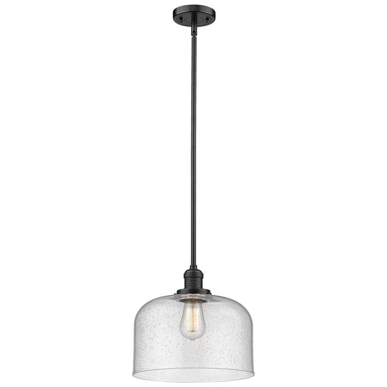 Image 1 Bell 12"W Oil-Rubbed Bronze LED Mini Pendant w/ Clear Glass