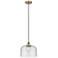 Bell 12" LED Mini Pendant - Antique Brass - Seedy Shade