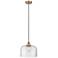 Bell 12" LED Mini Pendant - Antique Copper - Clear Shade