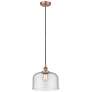Bell 12" LED Mini Pendant - Antique Copper - Seedy Shade