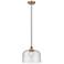Bell 12" LED Mini Pendant - Antique Copper - Seedy Shade