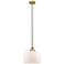 Bell 12" LED Mini Pendant - Brushed Brass - Matte White Shade
