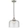 Bell 12" LED Mini Pendant - Brushed Satin Nickel - Seedy Shade