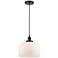 Bell 12" LED Mini Pendant - Matte Black - Matte White Shade