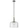 Bell 12" Stem Hung LED Mini Pendant - Brushed Satin Nickel - Clear Shade